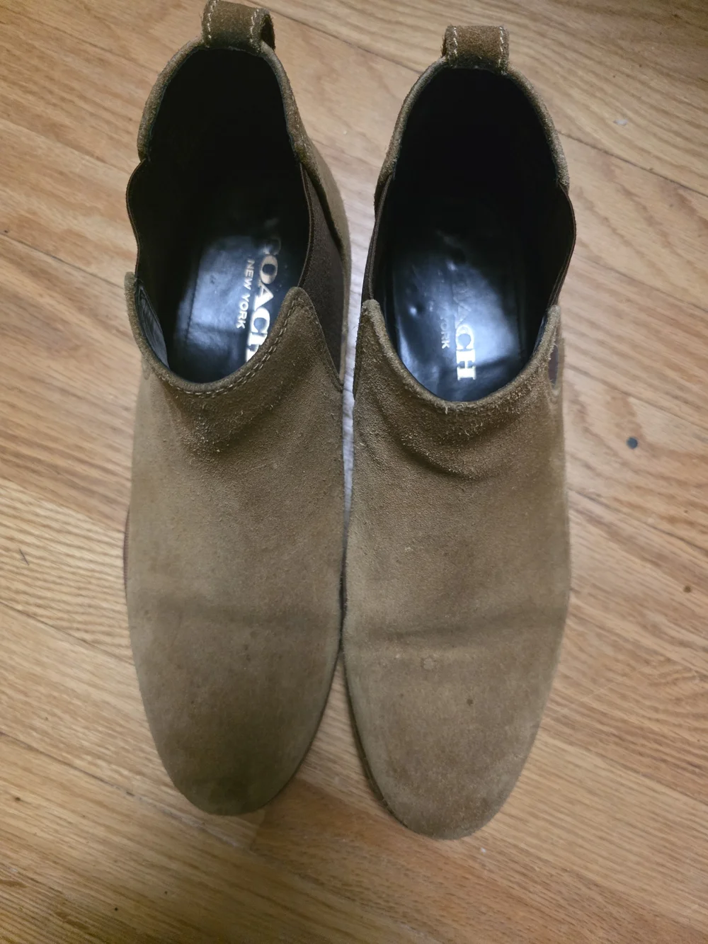 Coach New York Suede Chelsea Boots Brown Men's Size 10